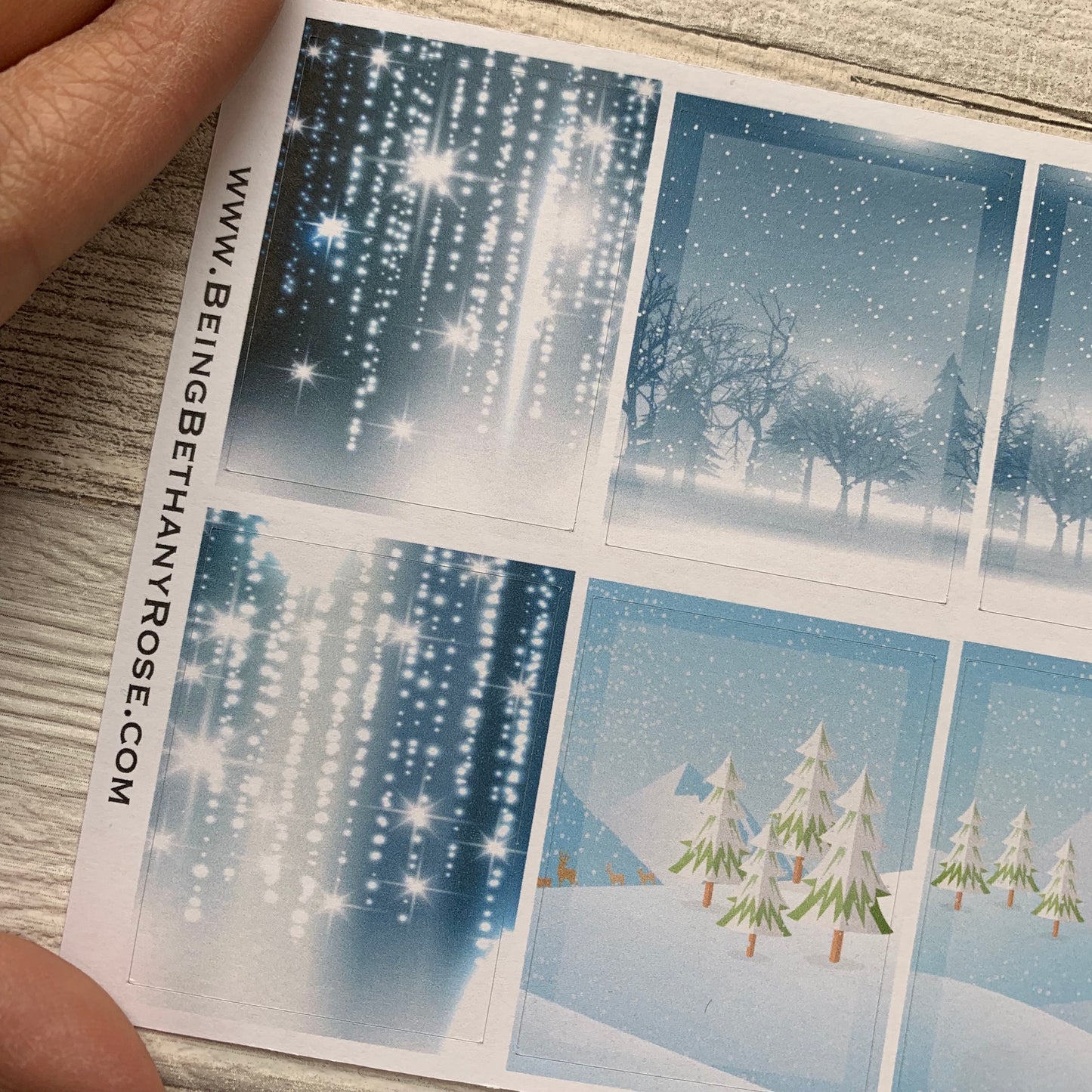 Winter scenery full box stickers for Erin Condren (DPD340)